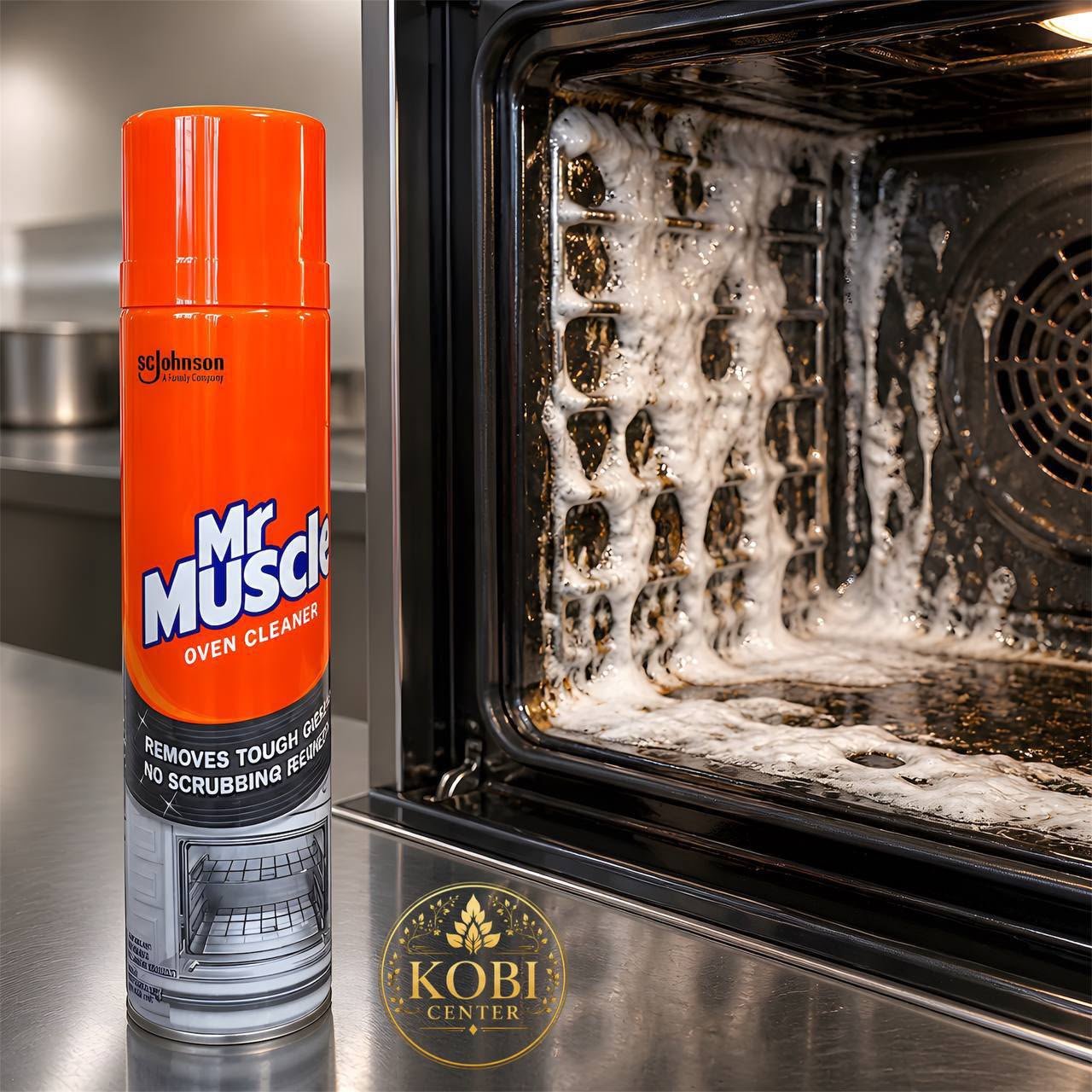 Oven cleaning product in use